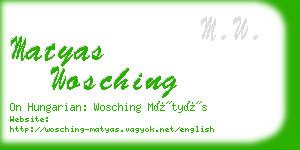 matyas wosching business card